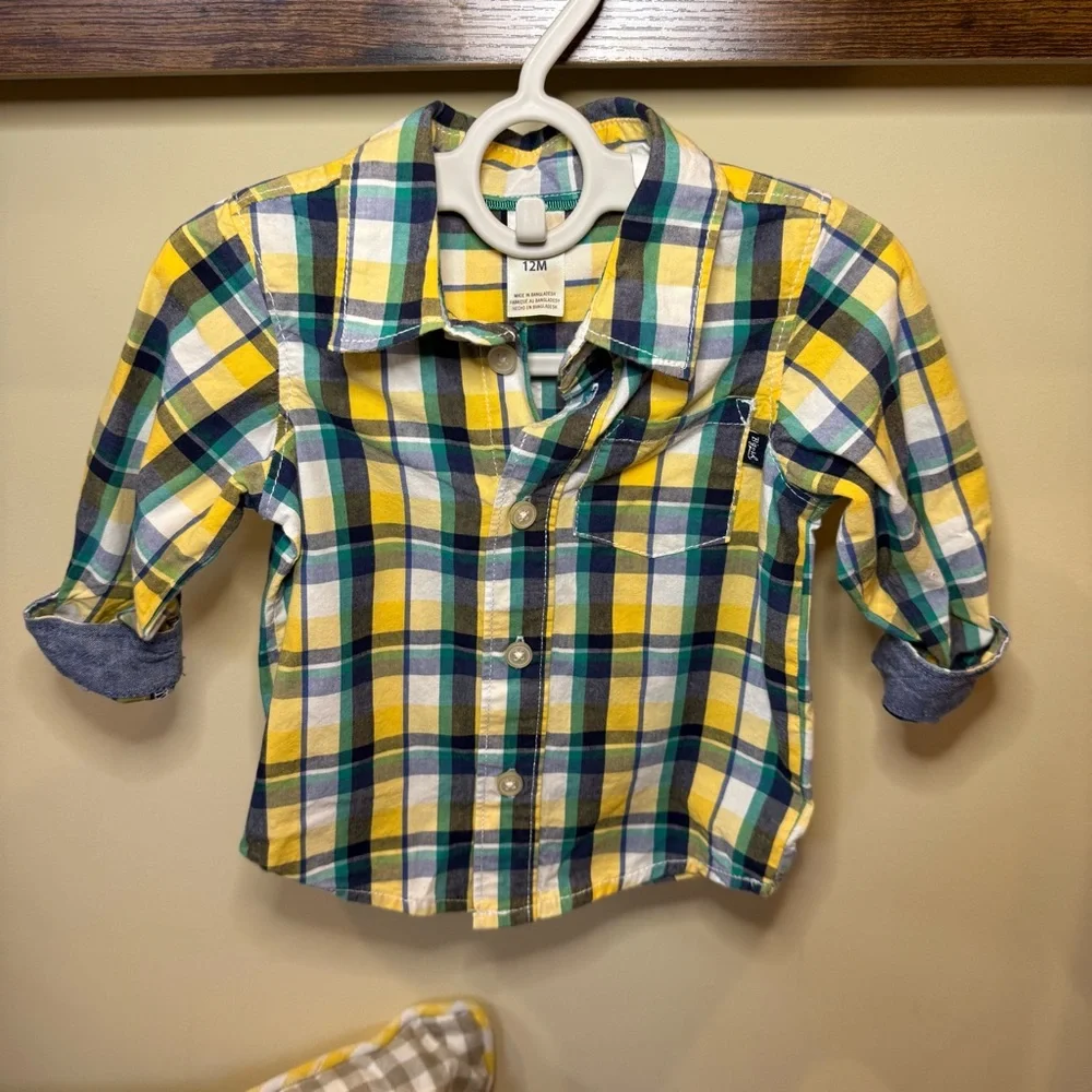 OshKosh B'gosh The Children's Place Baby Boys Plaid Shirts Size 12 Months